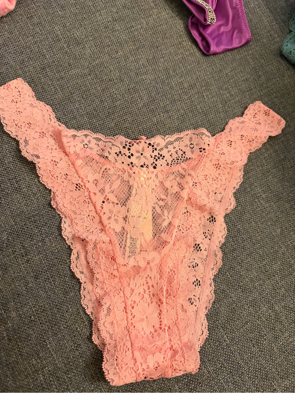 Lace vs dream angels Brazilian  Panty - Pink